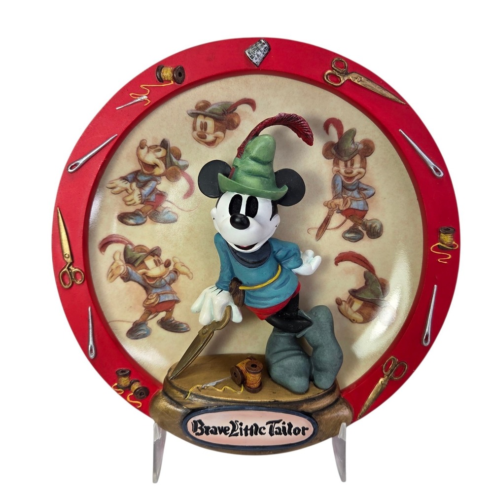 Disney Mickey Mouse Brave Little Tailor Bradford Exchange Collector Plate 3D Ltd